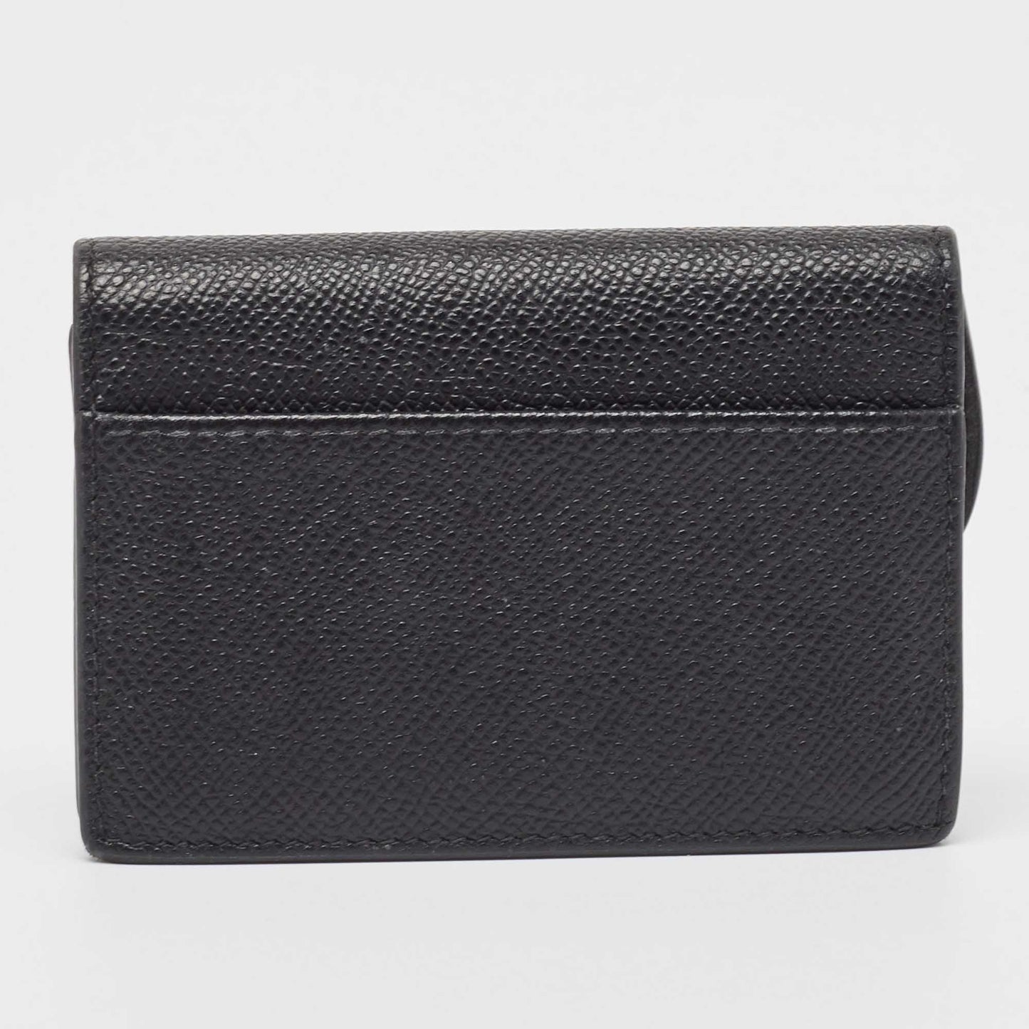 DIOR Black Leather Saddle Flap Card Case
