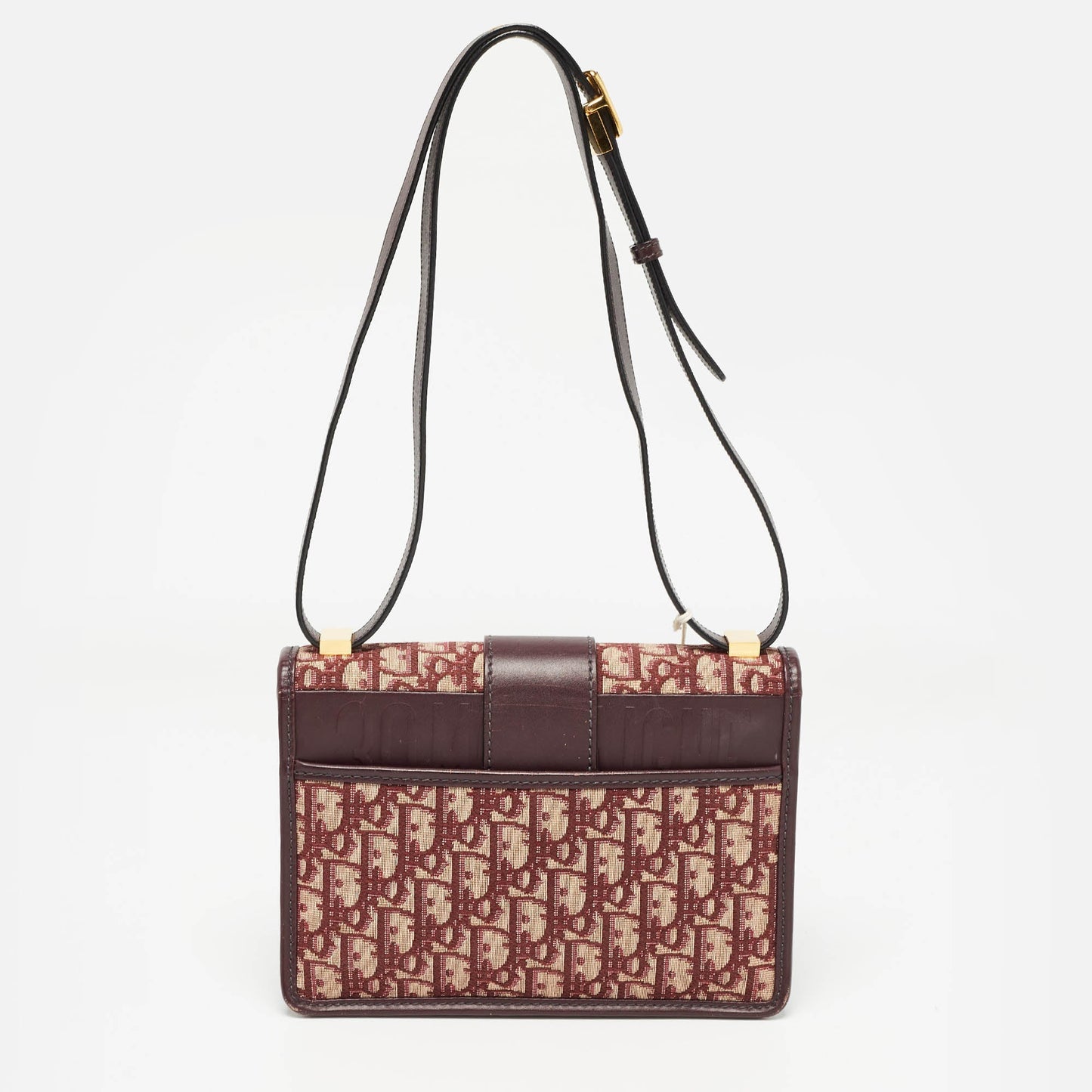 DIOR Burgundy Oblique Canvas and Leather 30 Montaigne Bag