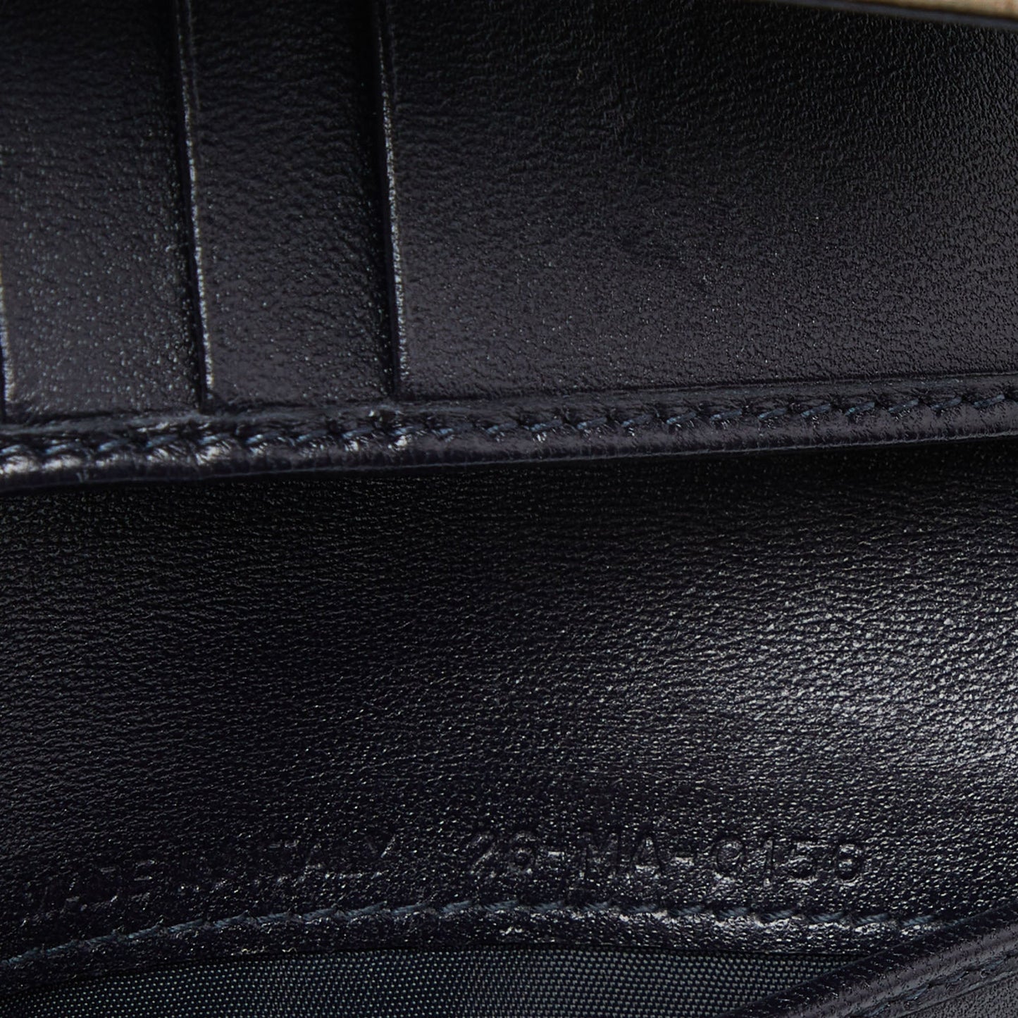 DIOR Blue Crinkled Leather ama Trifold Wallet