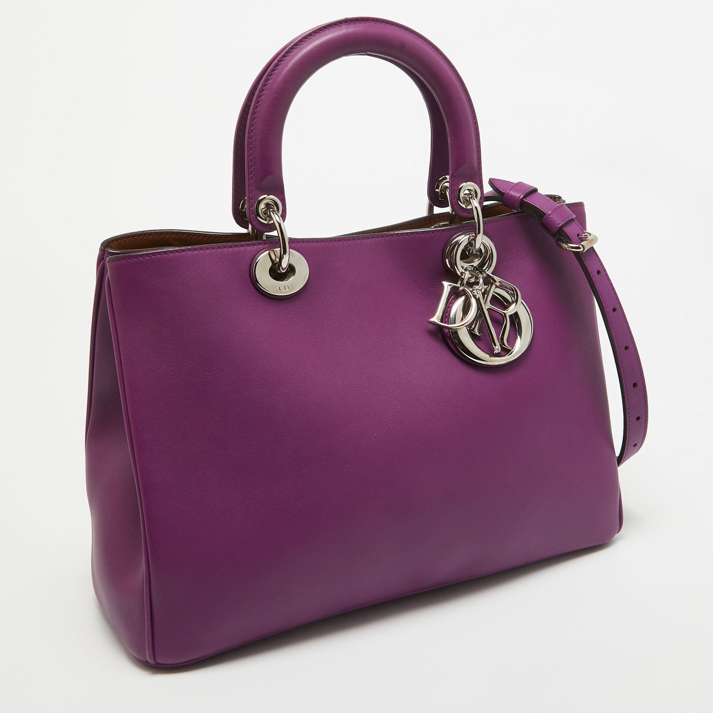 DIOR Purple Leather Medium issimo Shopper Tote