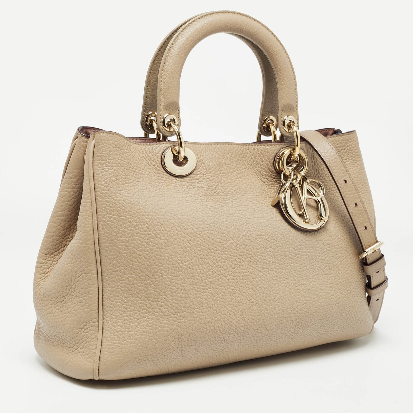 DIOR Beige Leather Medium issimo Shopper Tote