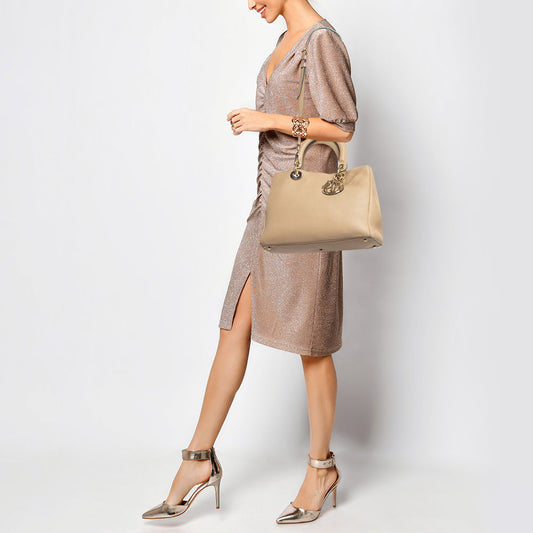 DIOR Beige Leather Medium issimo Shopper Tote