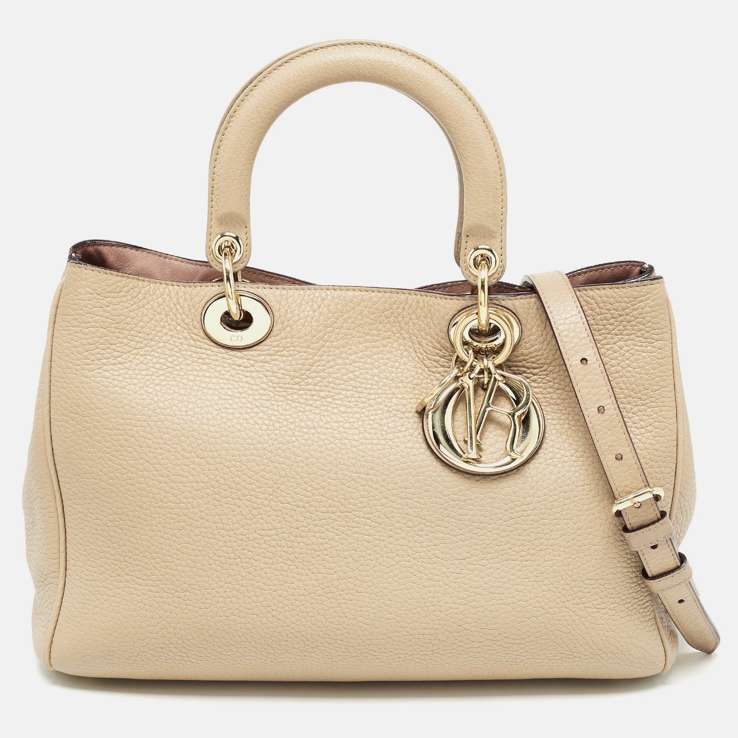 DIOR Beige Leather Medium issimo Shopper Tote
