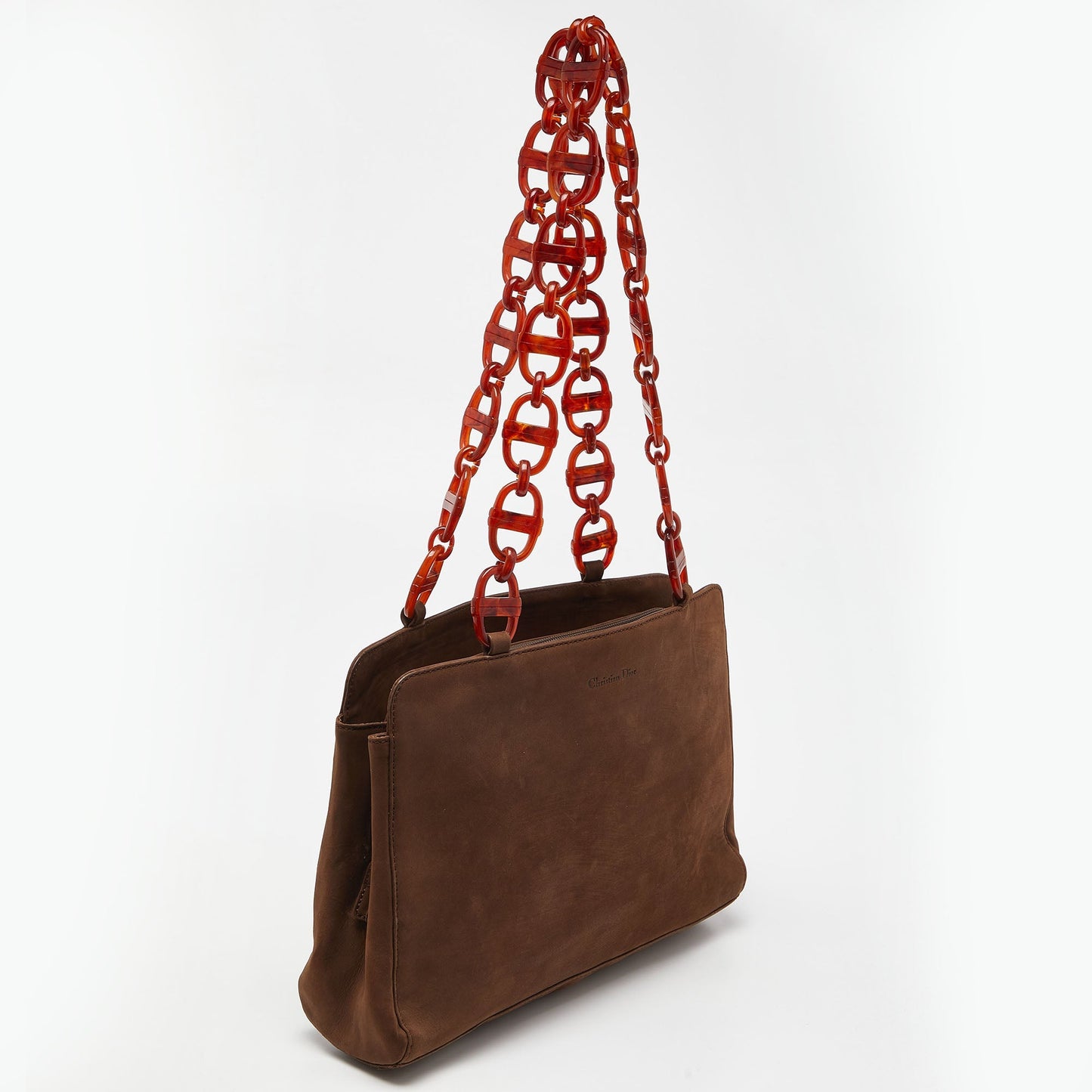 DIOR Brown Nubuck Leather Vintage Shoulder Bag