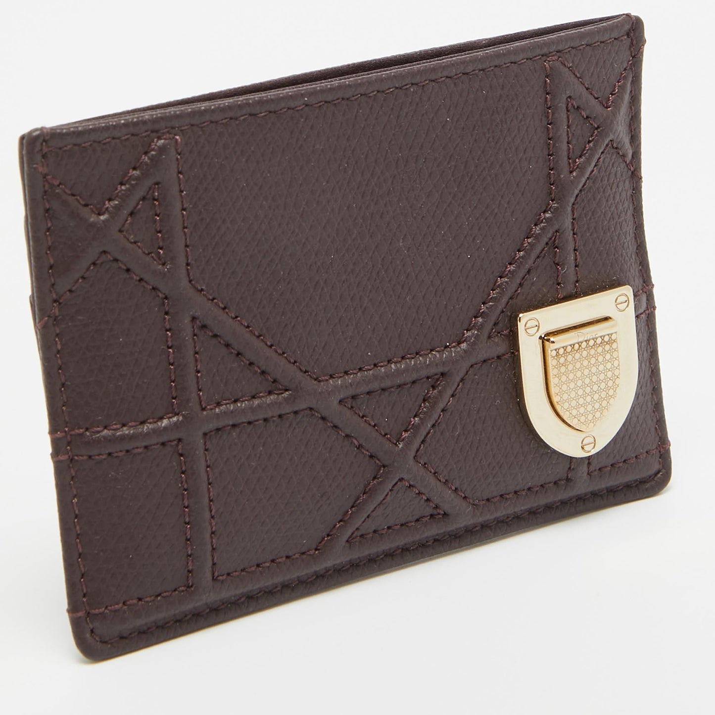 DIOR Burgundy Leather ama Card Holder