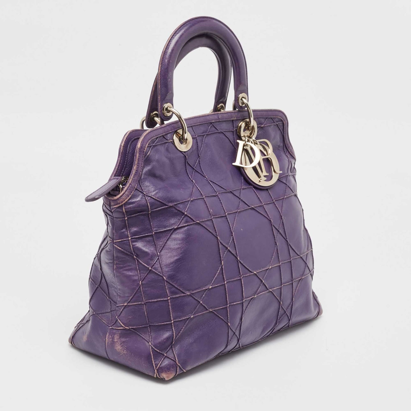 DIOR Purple Cannage Leather Granville Tote