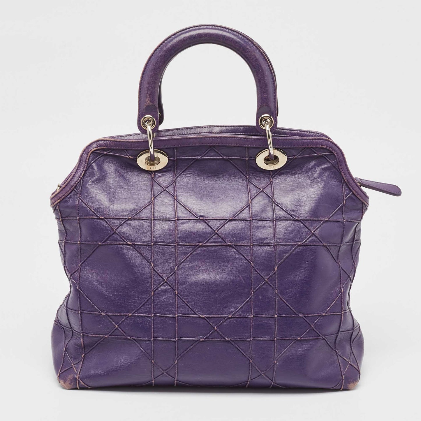 DIOR Purple Cannage Leather Granville Tote
