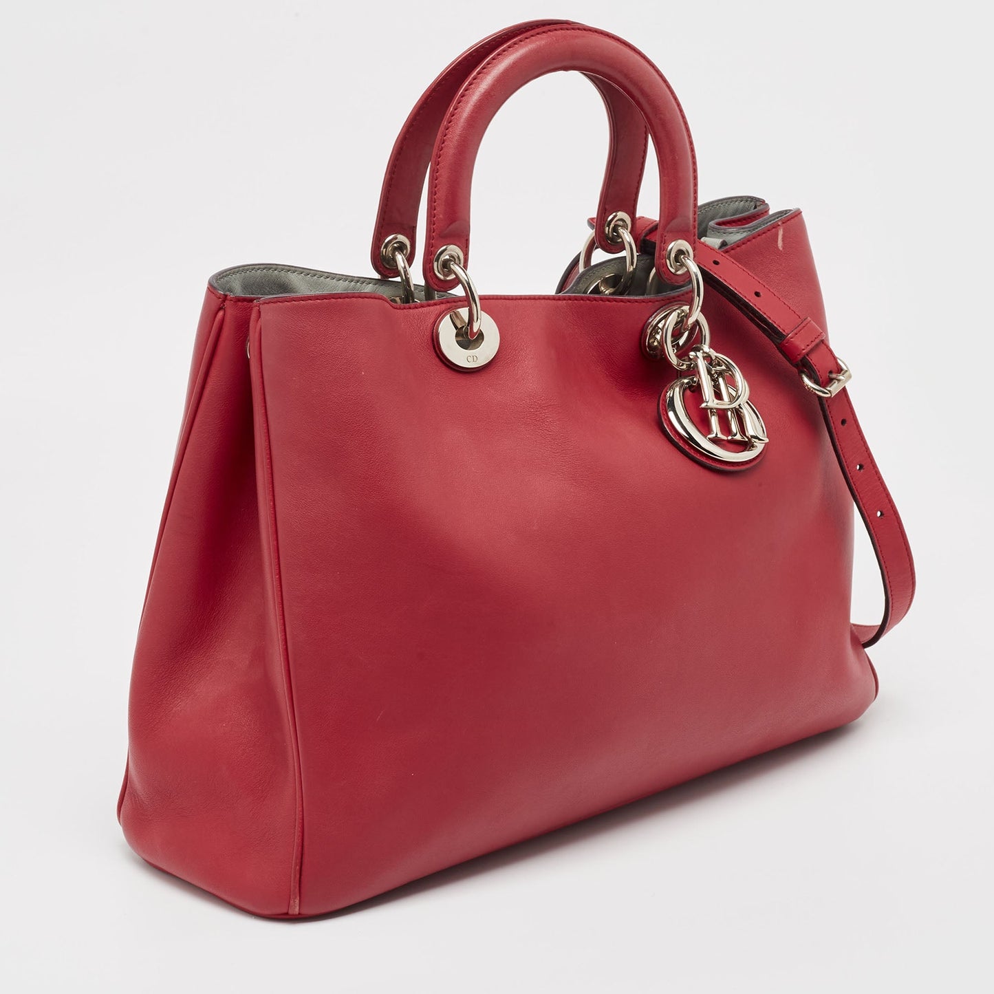 DIOR Red Leather Large issimo Shopper Tote