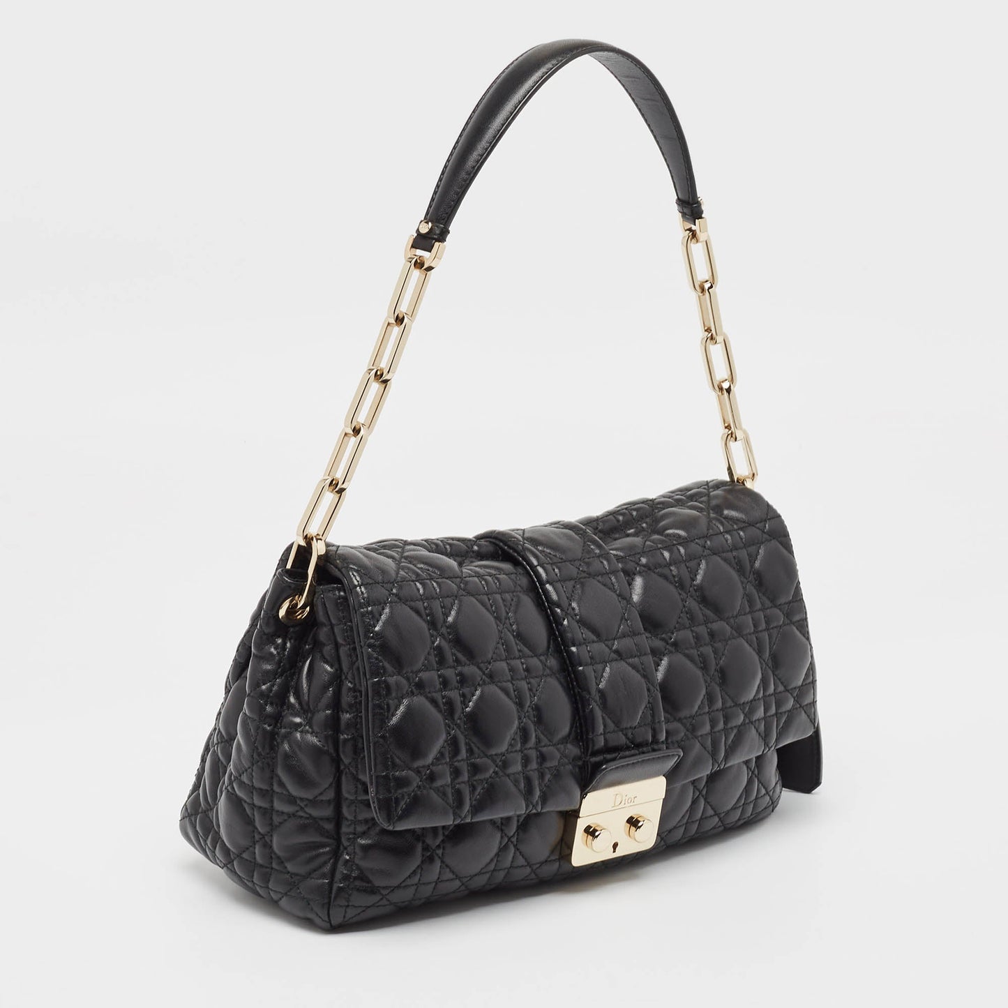 DIOR Black Cannage Leather Miss  Shoulder Bag