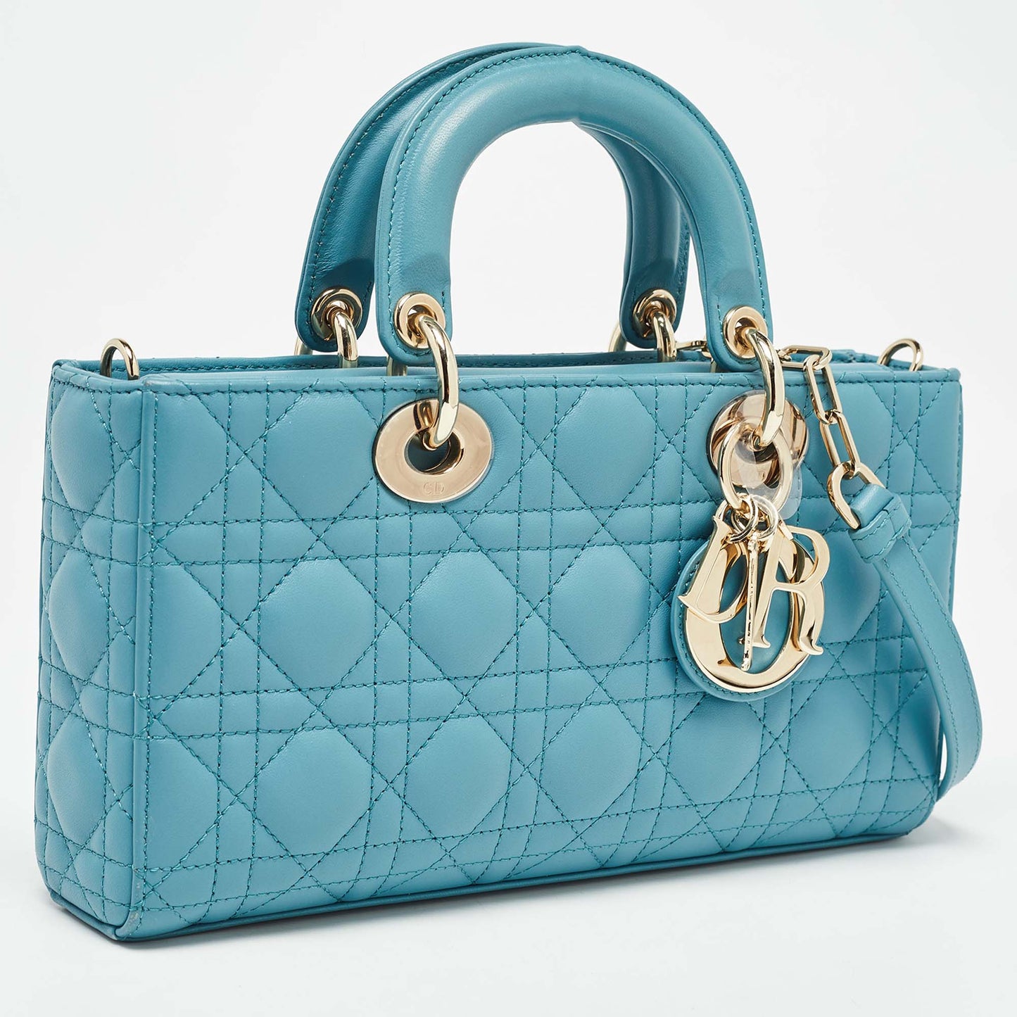 DIOR Blue Cannage Leather Medium D-Joy Tote