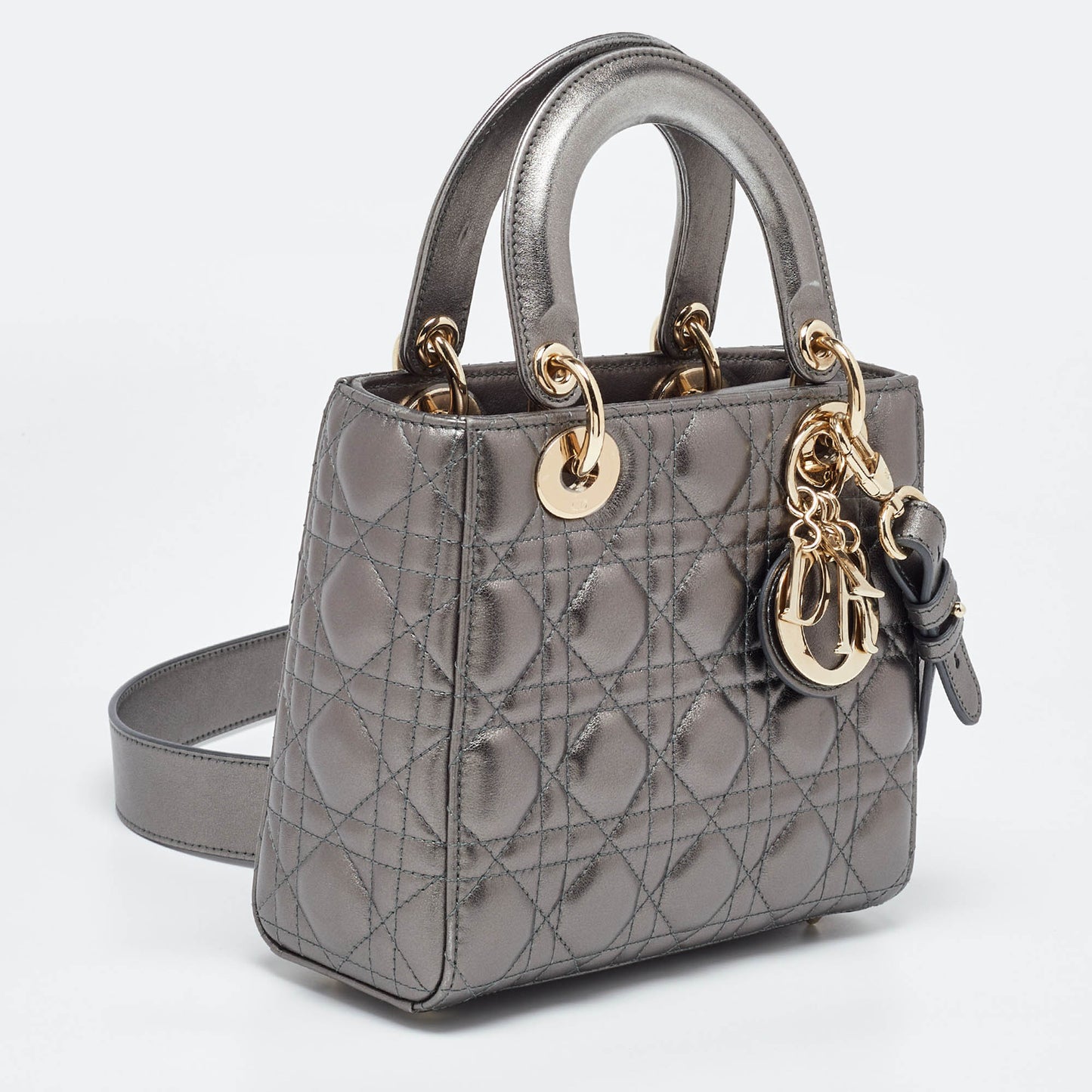 DIOR Metallic Cannage Leather Small Lady  My ABC Bag