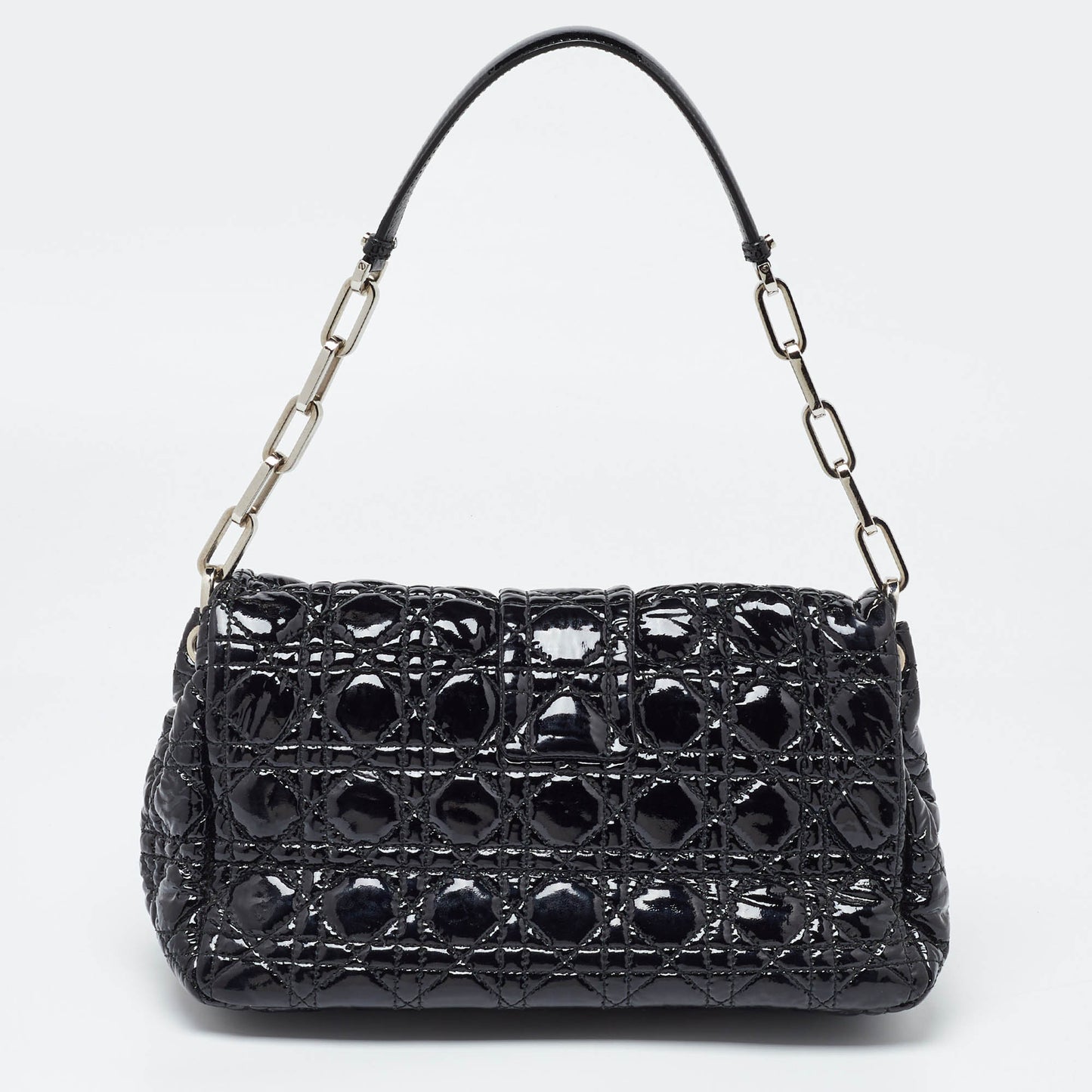DIOR Black Cannage Patent Leather Miss  Promenade Shoulder Bag