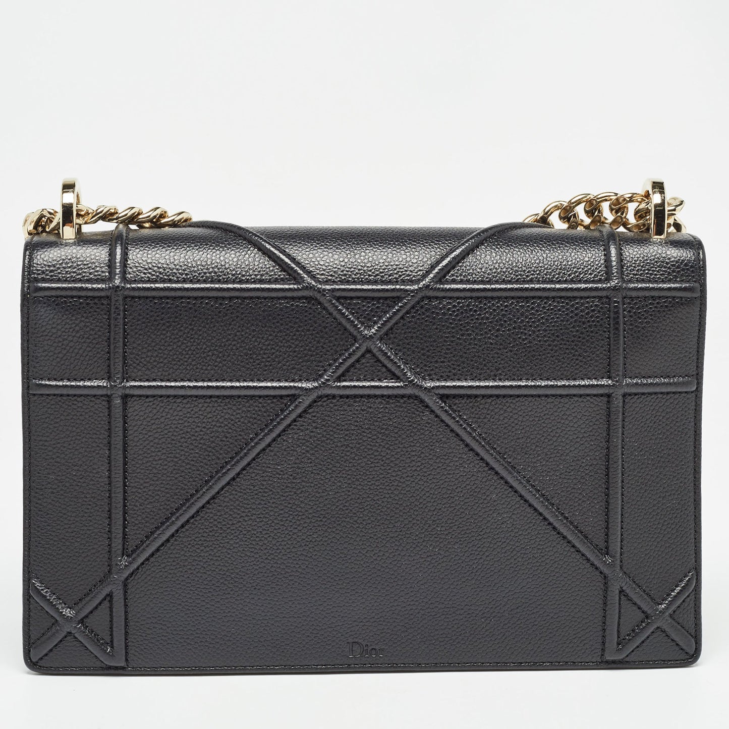 DIOR Black Leather Medium ama Shoulder Bag
