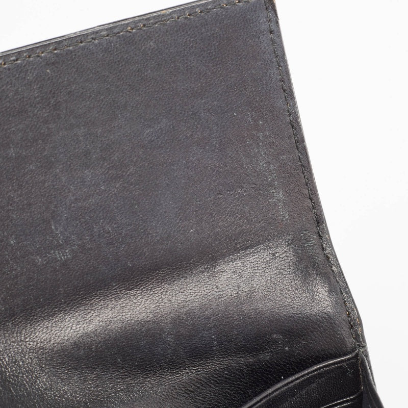 DIOR Black Oblique Embossed Patent Leather Continental Wallet