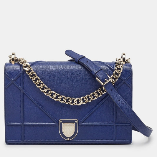 DIOR Blue Leather Medium ama Shoulder Bag