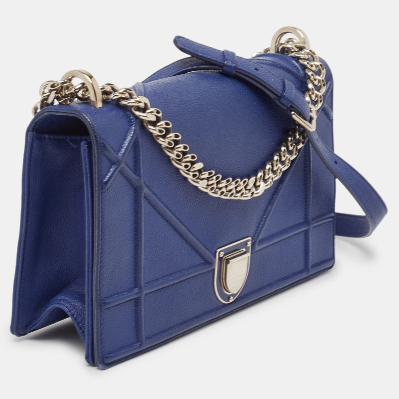 DIOR Blue Leather Medium ama Shoulder Bag