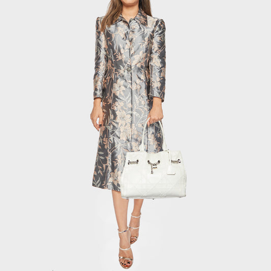 DIOR White Cannage Leather Chri Chri Chain Tote