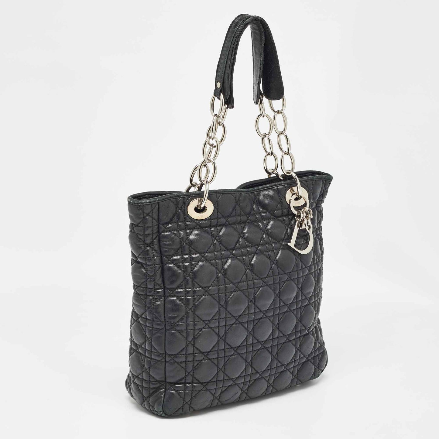 DIOR Black Cannage Quilted Leather Soft Lady  Tote
