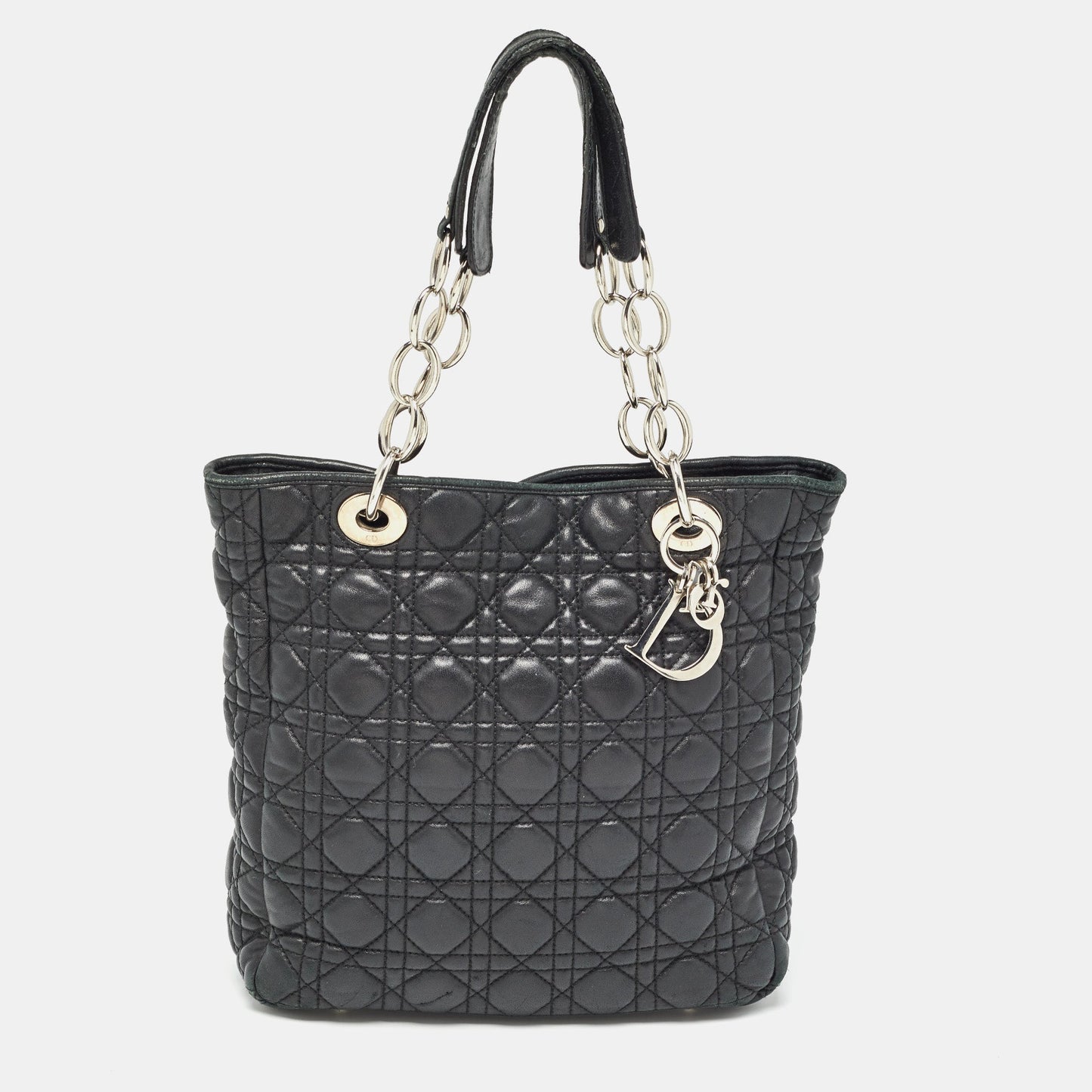 DIOR Black Cannage Quilted Leather Soft Lady  Tote