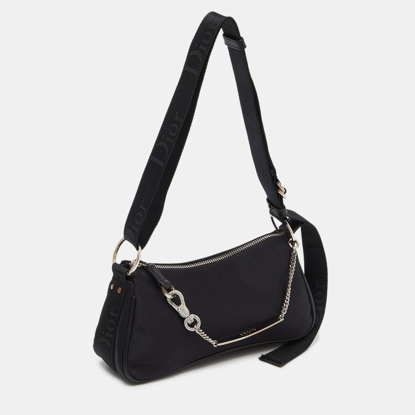 DIOR Black Canvas and Leather Hardcore Shoulder Bag