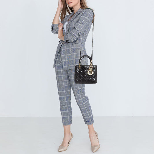DIOR Black Cannage Leather Small Lady  My ABC Tote