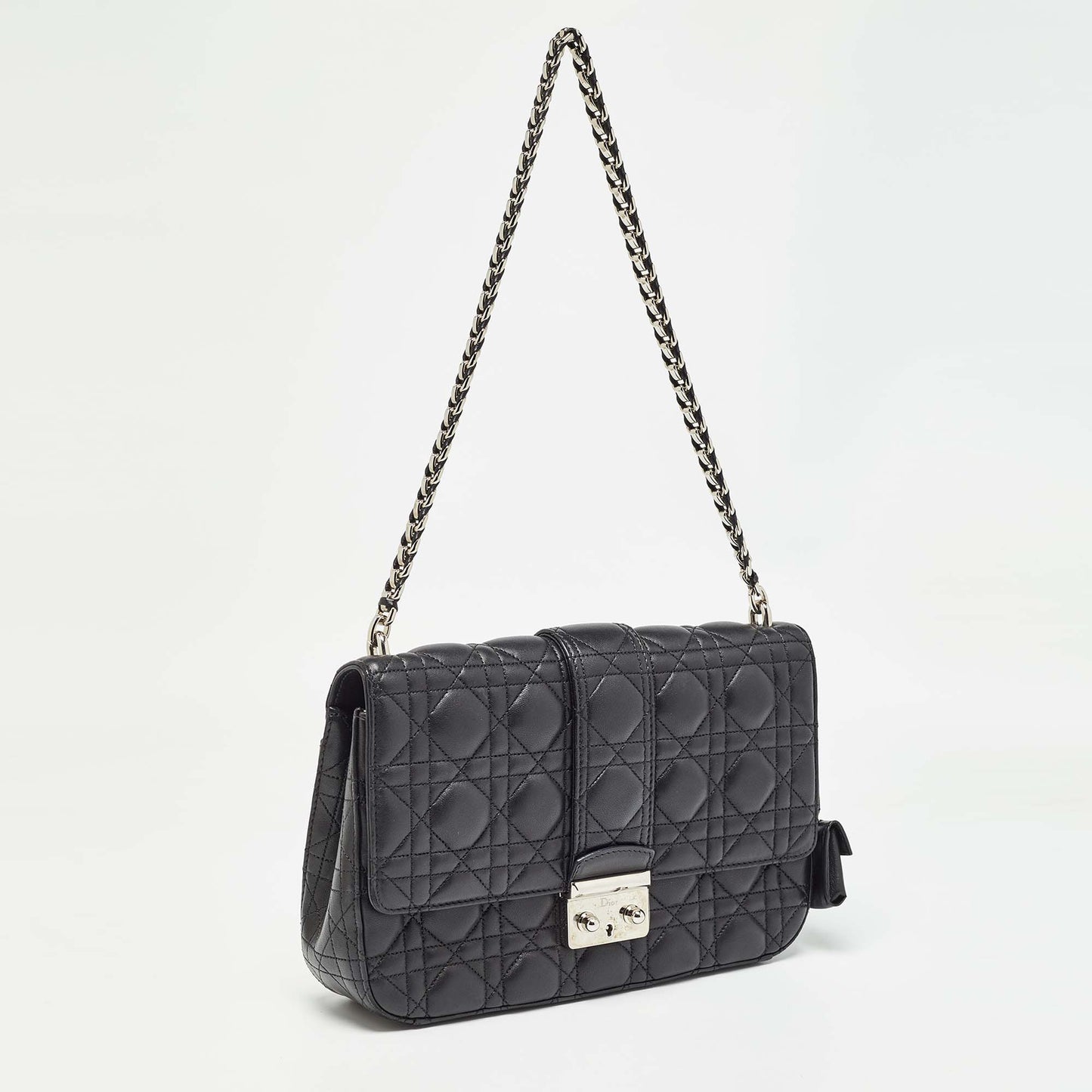 DIOR Black Cannage Leather Miss  Promenade Shoulder Bag