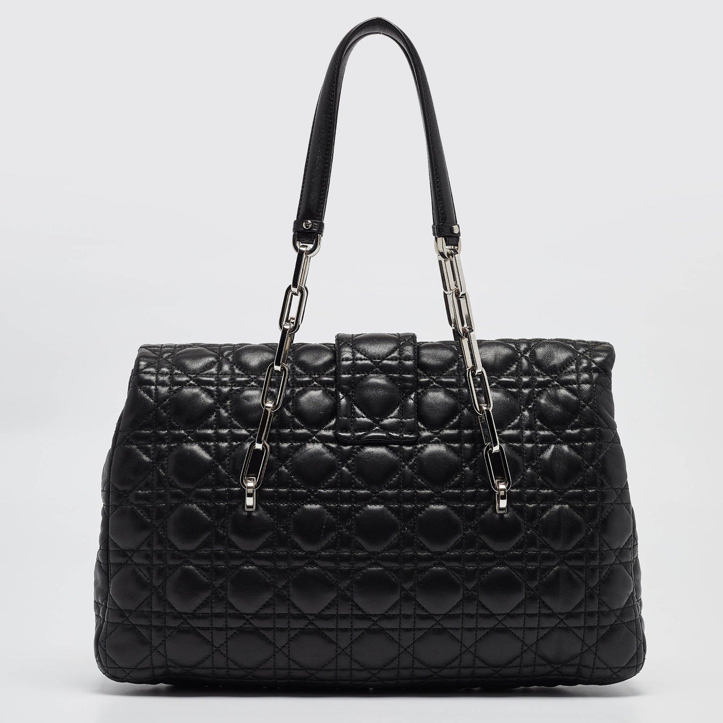 DIOR Black Cannage Leather New Lock Flap Bag