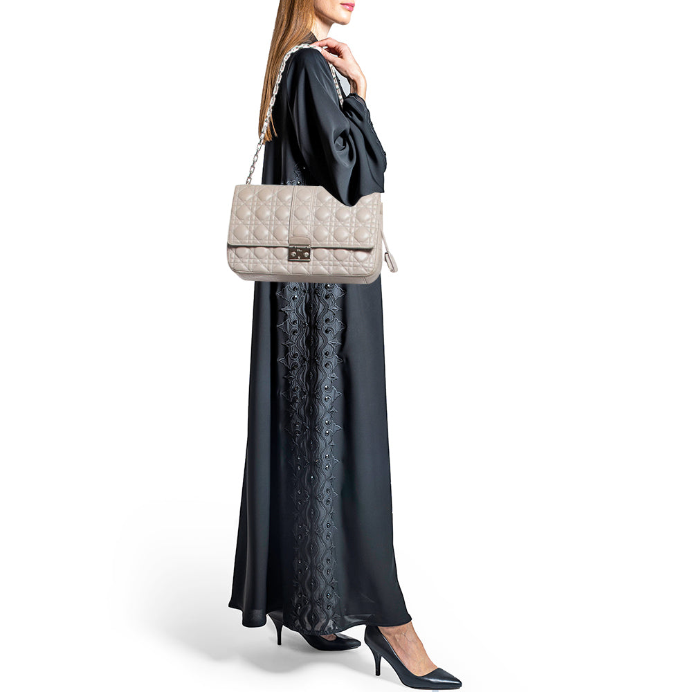 DIOR Grey Cannage Leather Large Miss  Shoulder Bag