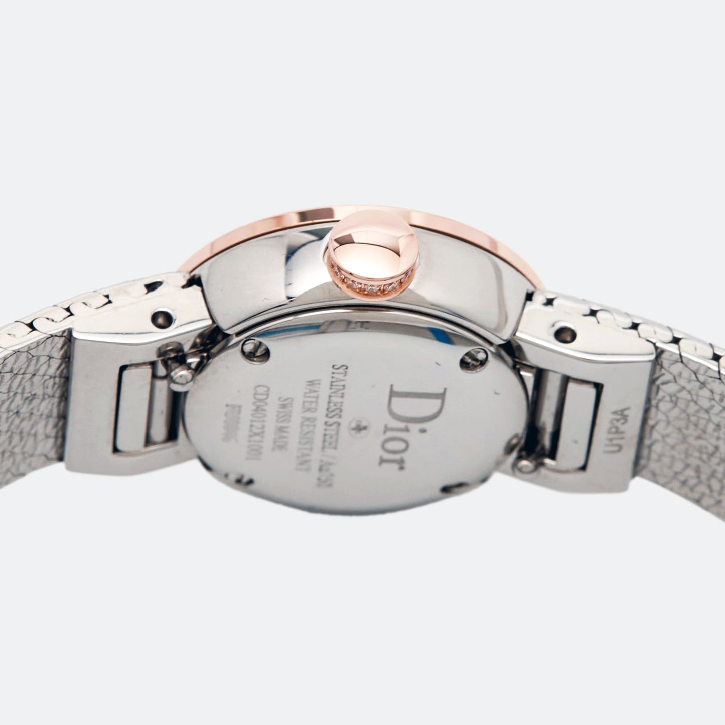 DIOR Red 18k Rose Gold Stainless Steel Diamonds La De  CD04012X1001 Women's Wristwatch 19 mm