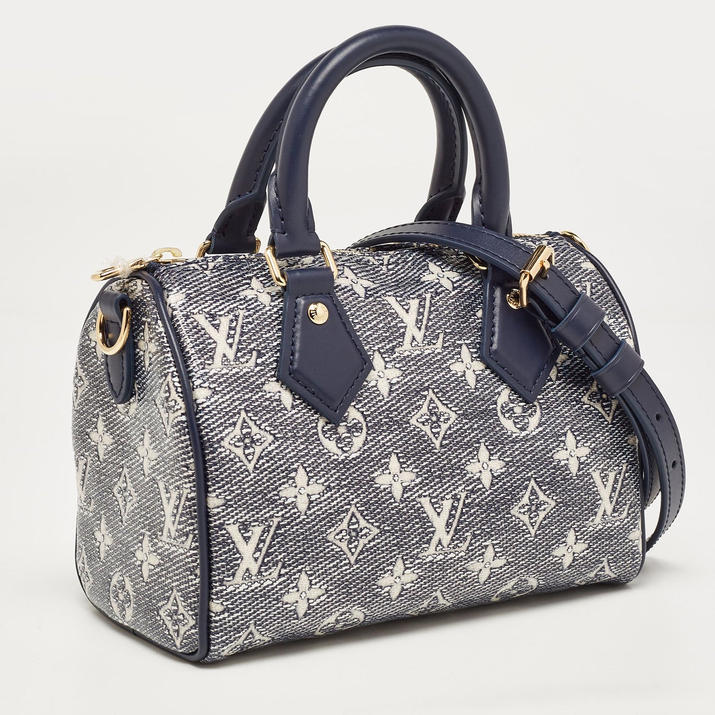 LOUIS VUITTON Blue Monogram Canvas Speedy Bandouliere 20 Bag