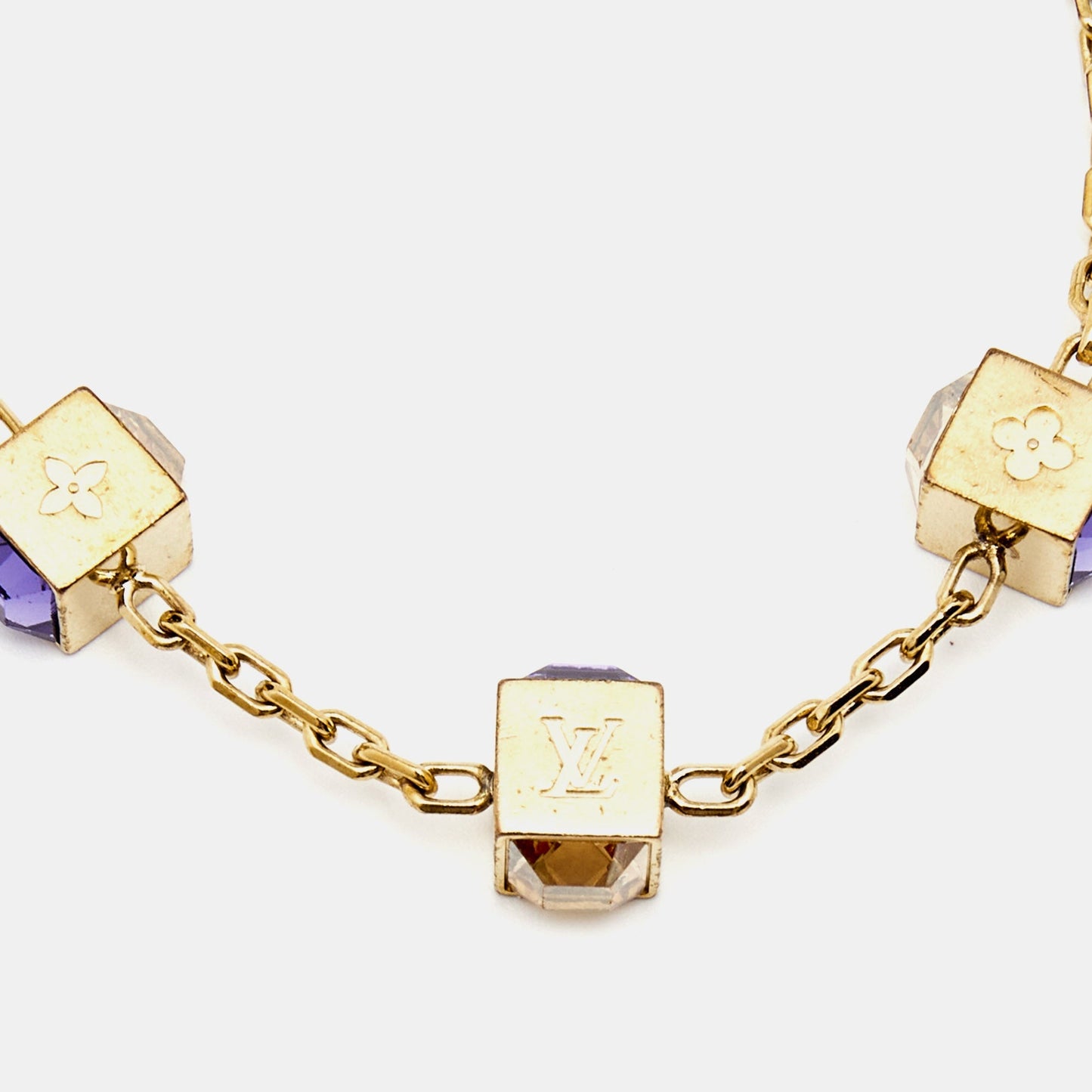 LOUIS VUITTON Gamble Crystals Gold Tone Bracelet
