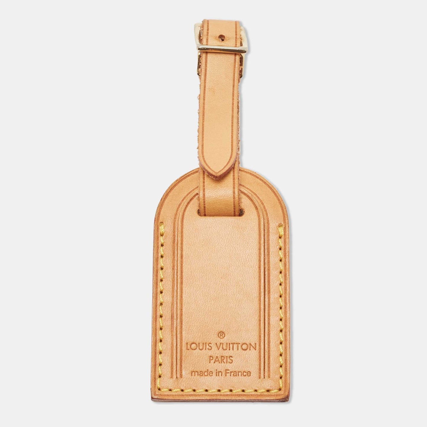 LOUIS VUITTON Beige Leather Luggage Tag