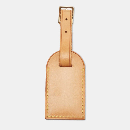 LOUIS VUITTON Beige Leather Luggage Tag
