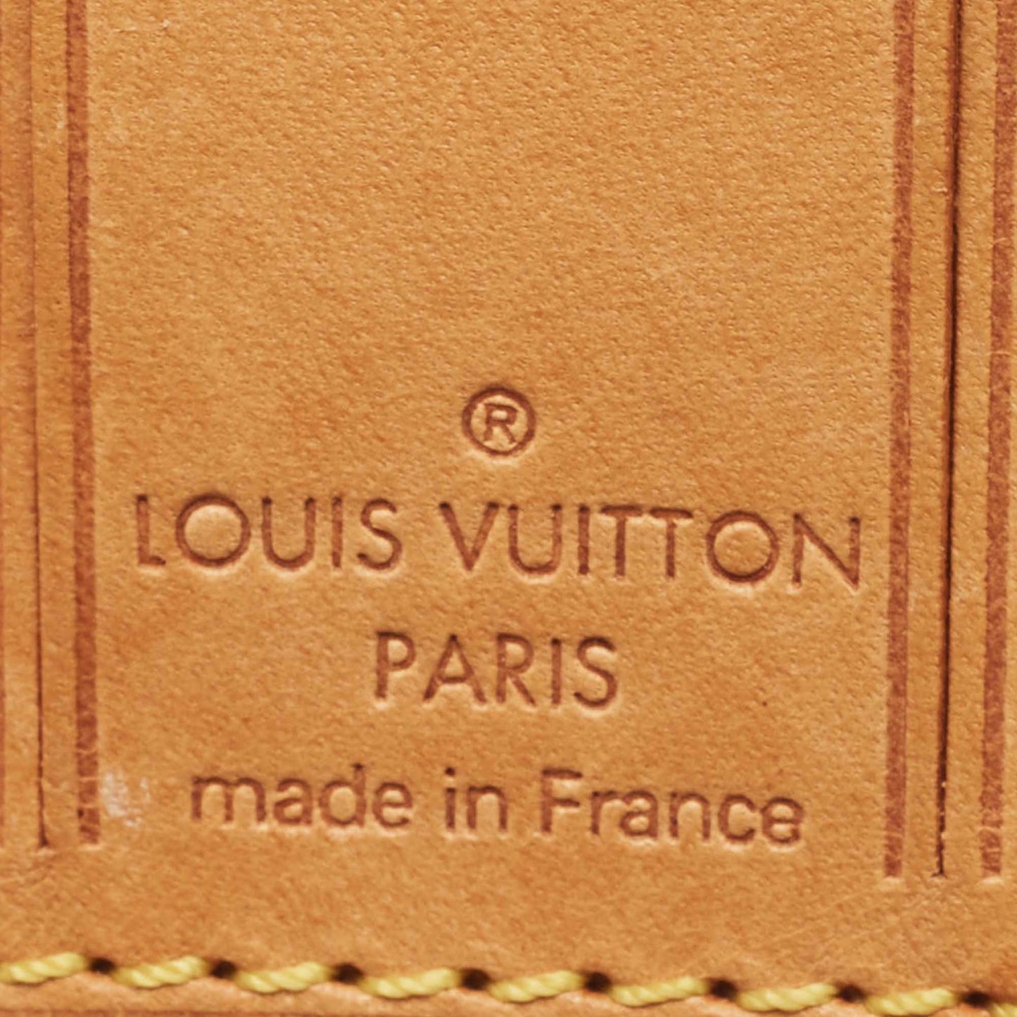 LOUIS VUITTON Beige Leather Luggage Tag