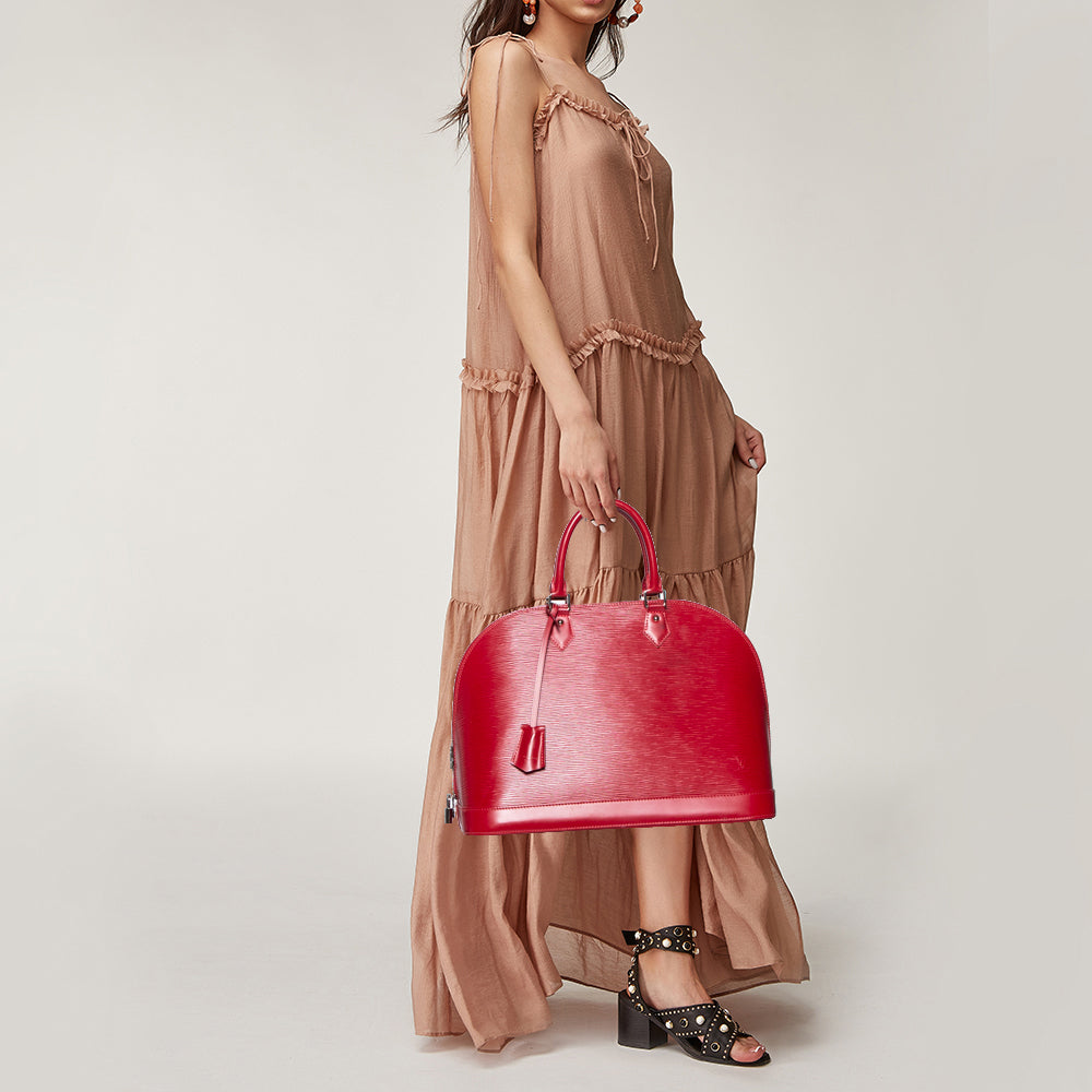 Louis Vuitton Red Epi Leather Alma GM Bag
