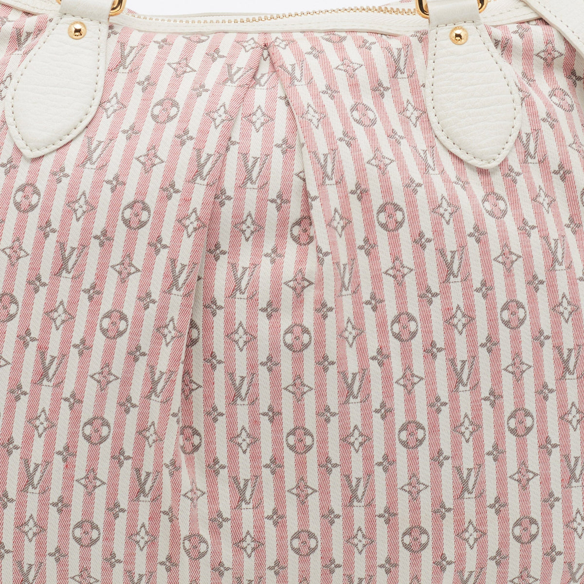 Louis Vuitton Red/White Mini Lin Canvas Croisette Marina GM Bag