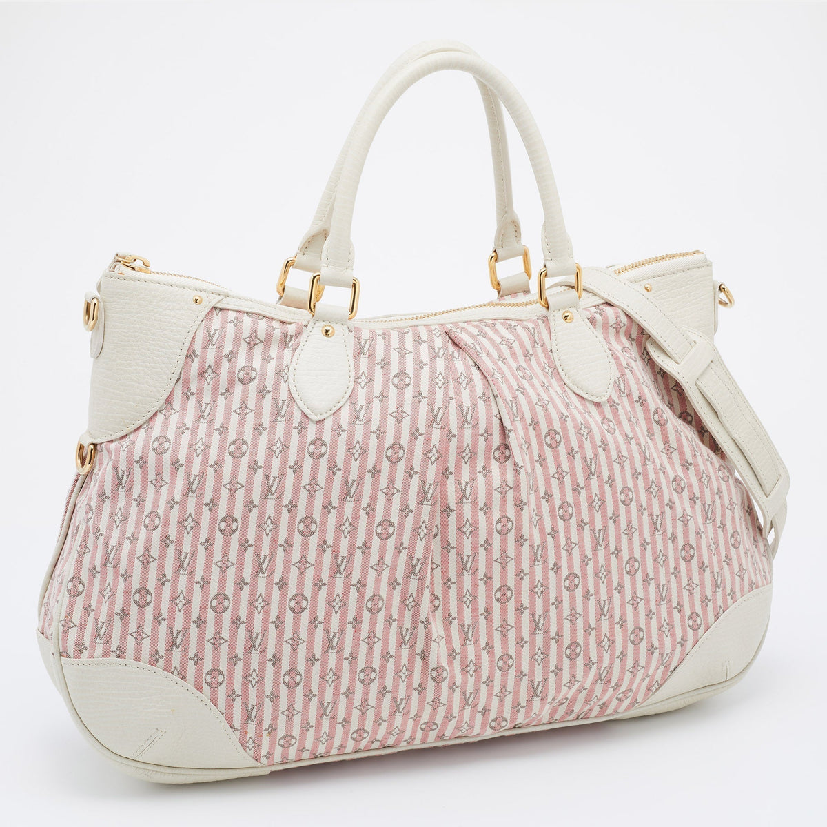 Louis Vuitton Red/White Mini Lin Canvas Croisette Marina GM Bag