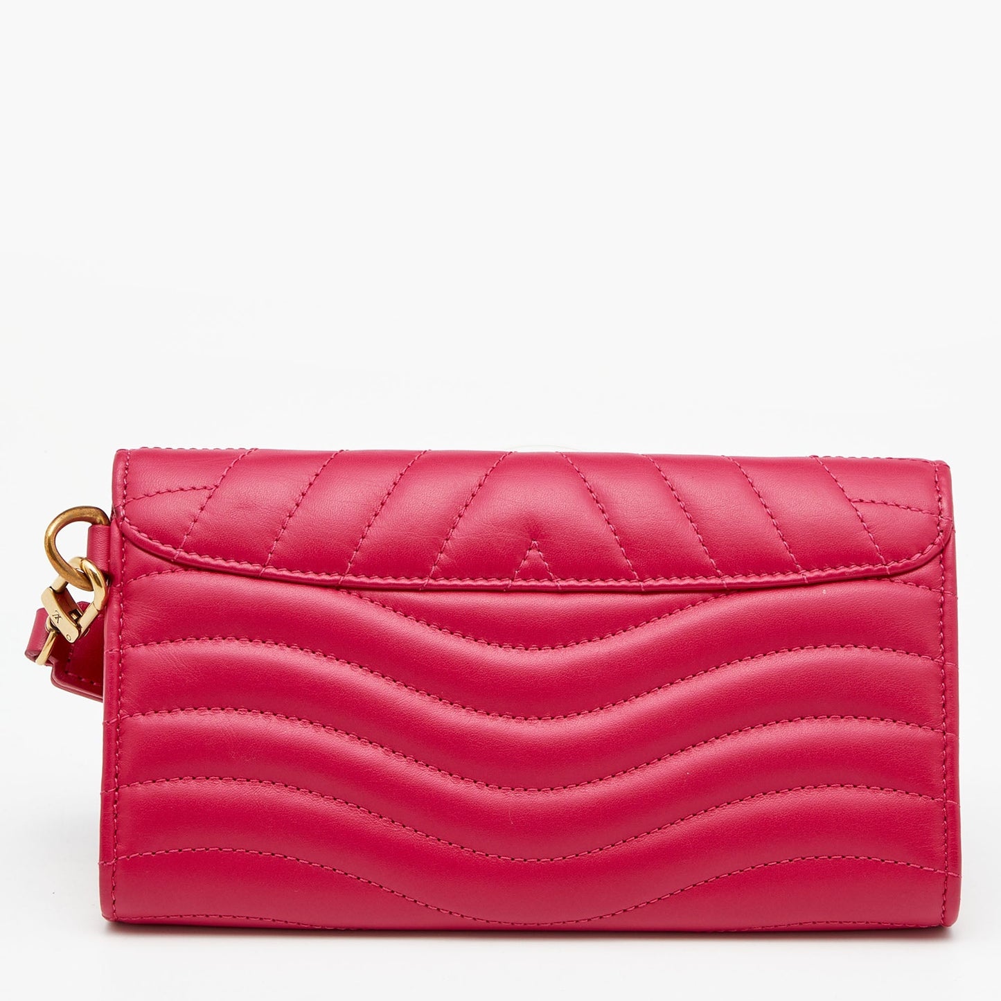 LOUIS VUITTON Rose Freesia Leather New Wave Long Wallet
