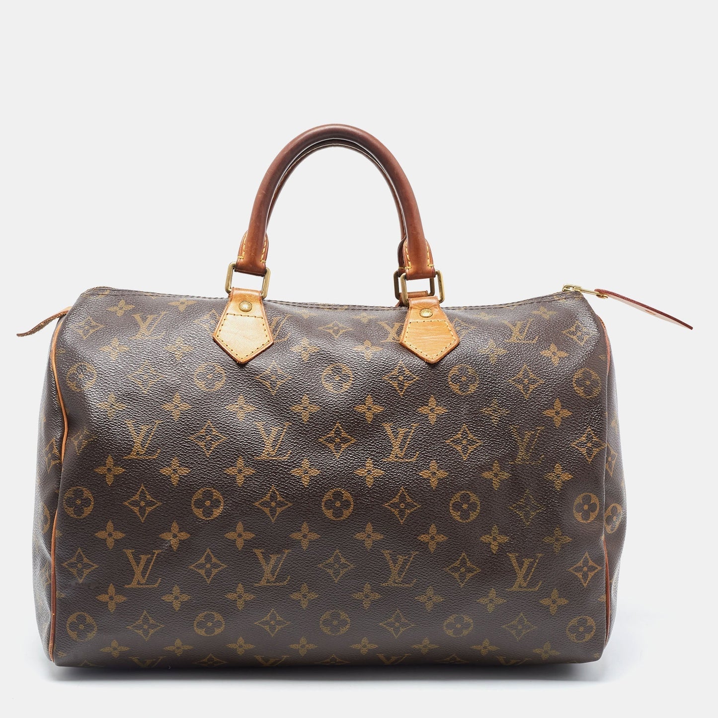 LOUIS VUITTON Brown Canvas Monogram Speedy 35 Handbag