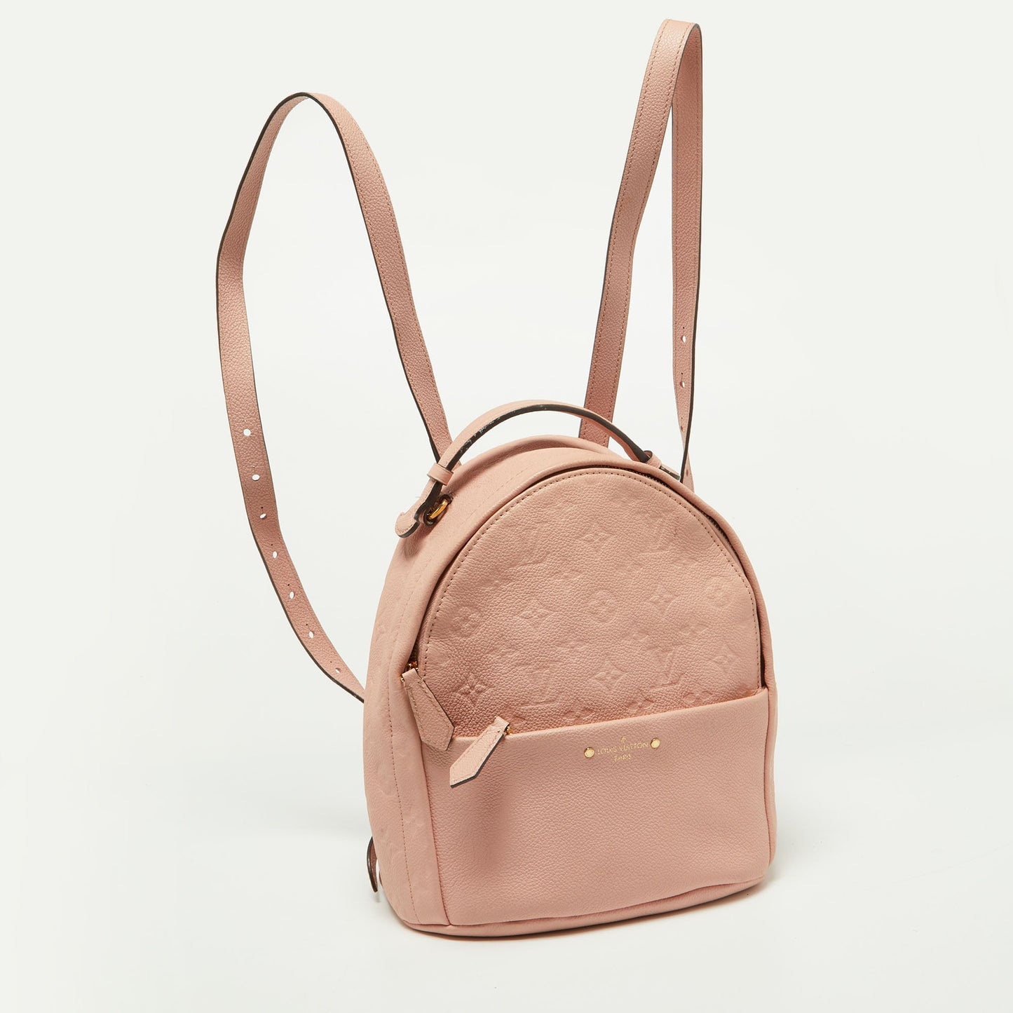 LOUIS VUITTON Rose Poudre Monogram Empreinte Leather Sorbonne Backpack