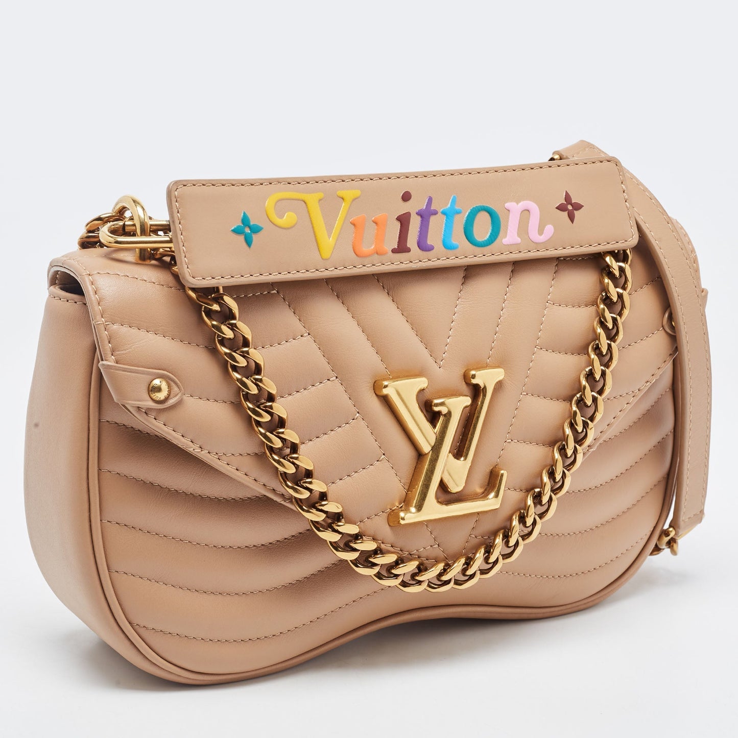LOUIS VUITTON Noisette Leather New Wave MM Bag