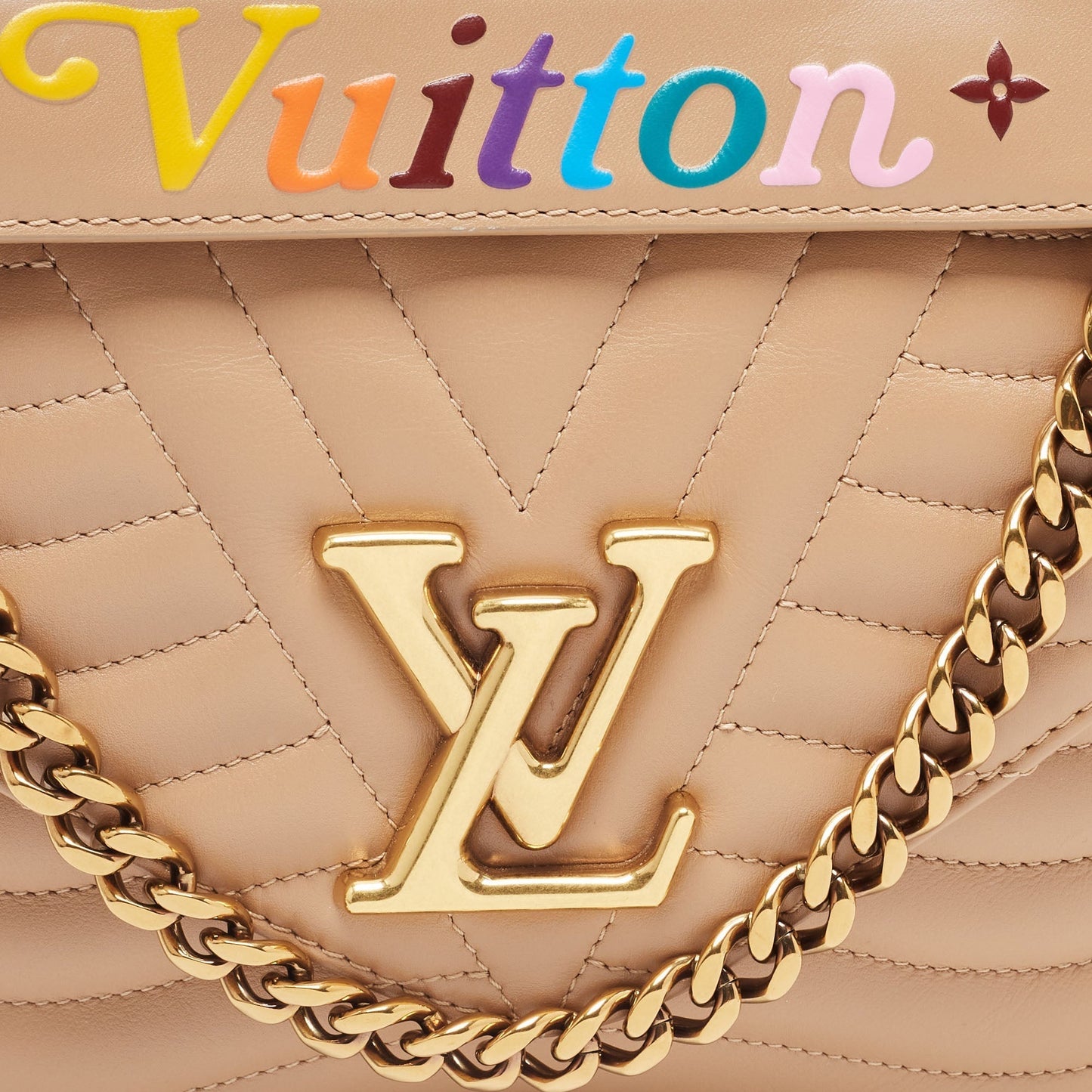 LOUIS VUITTON Noisette Leather New Wave MM Bag