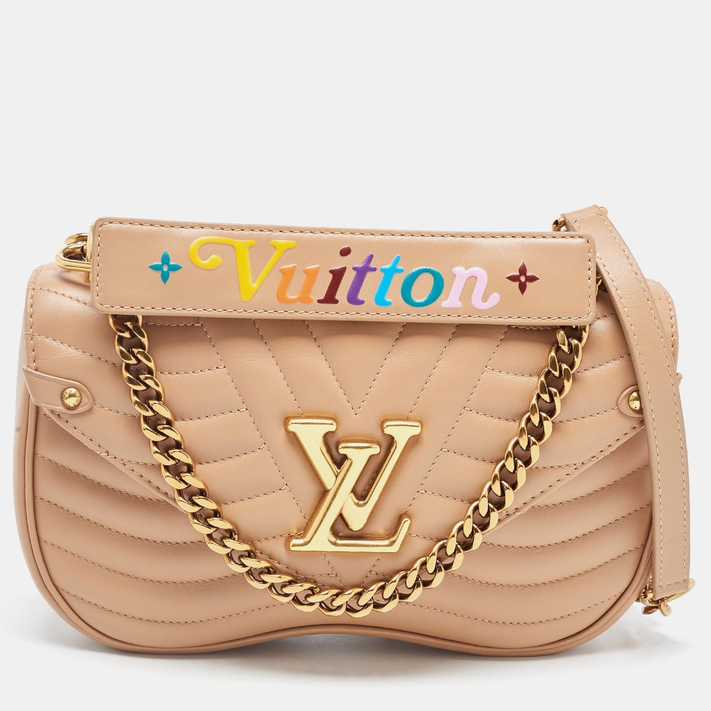 LOUIS VUITTON Noisette Leather New Wave MM Bag