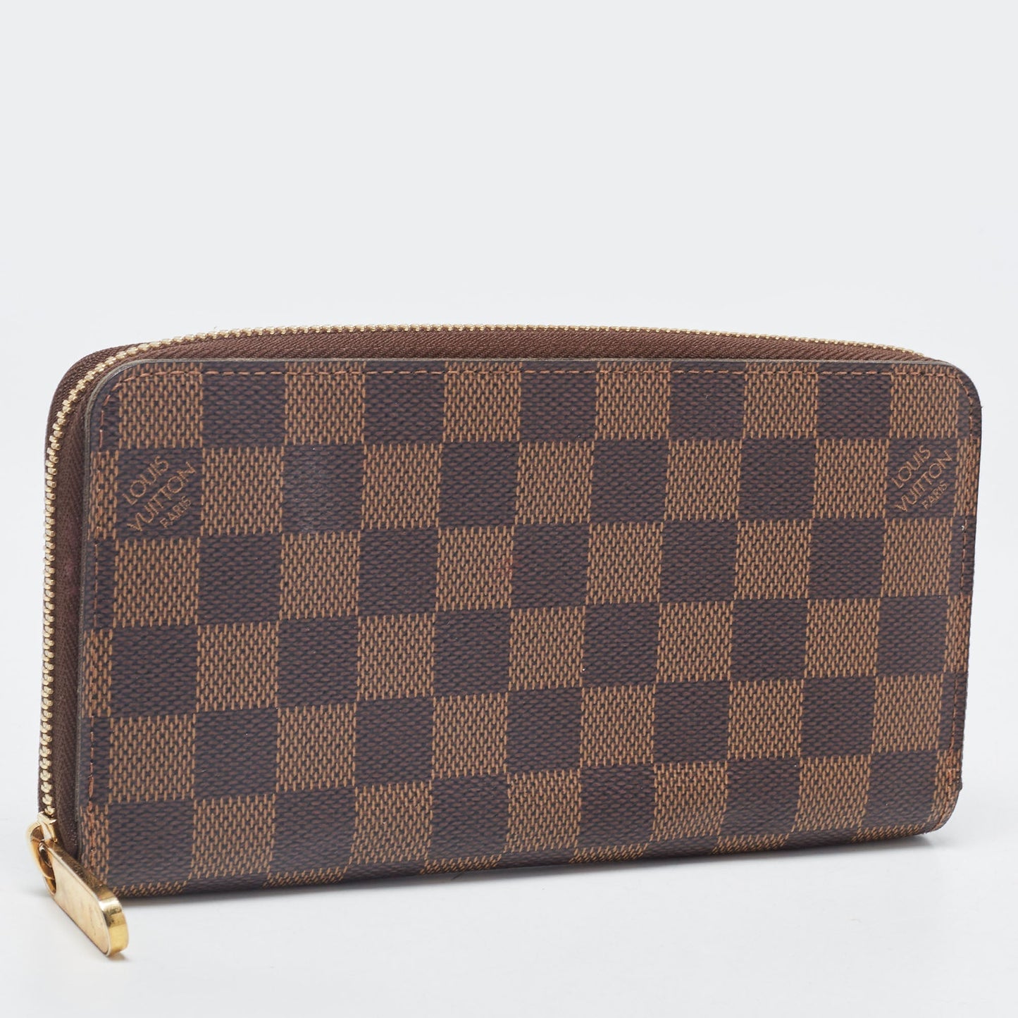 LOUIS VUITTON Damier Ebene Canvas Zippy Wallet
