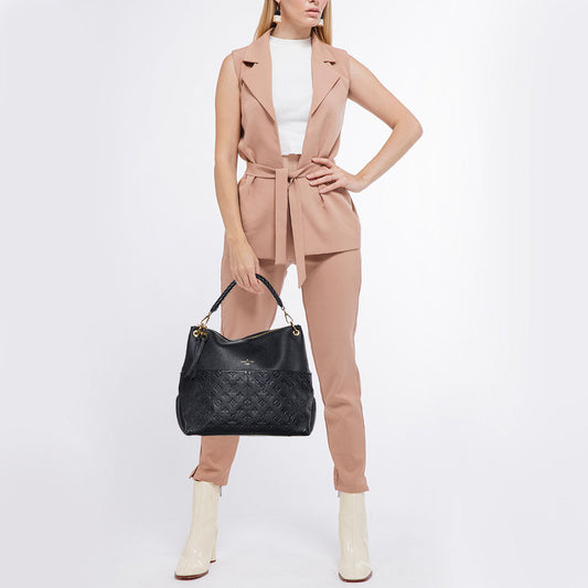 LOUIS VUITTON Black Monogram Empreinte Leather Maida Bag