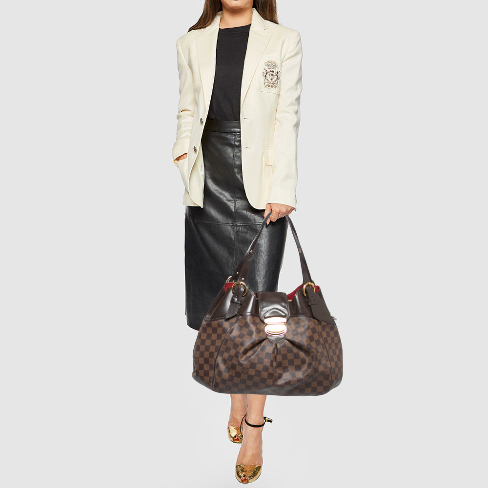 LOUIS VUITTON Damier Ebene Canvas Sistina GM Bag
