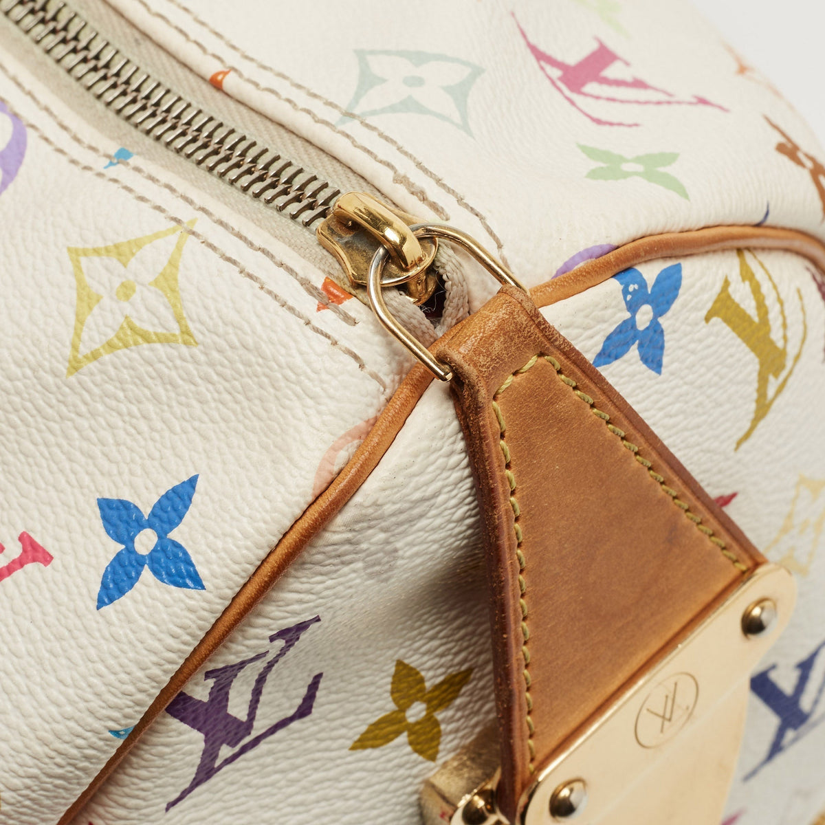 LOUIS VUITTON White/Multicolor Monogram Canvas Speedy 30 Bag