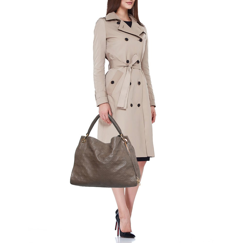 LOUIS VUITTON Terre Monogram Empreinte Leather Artsy MM Bag