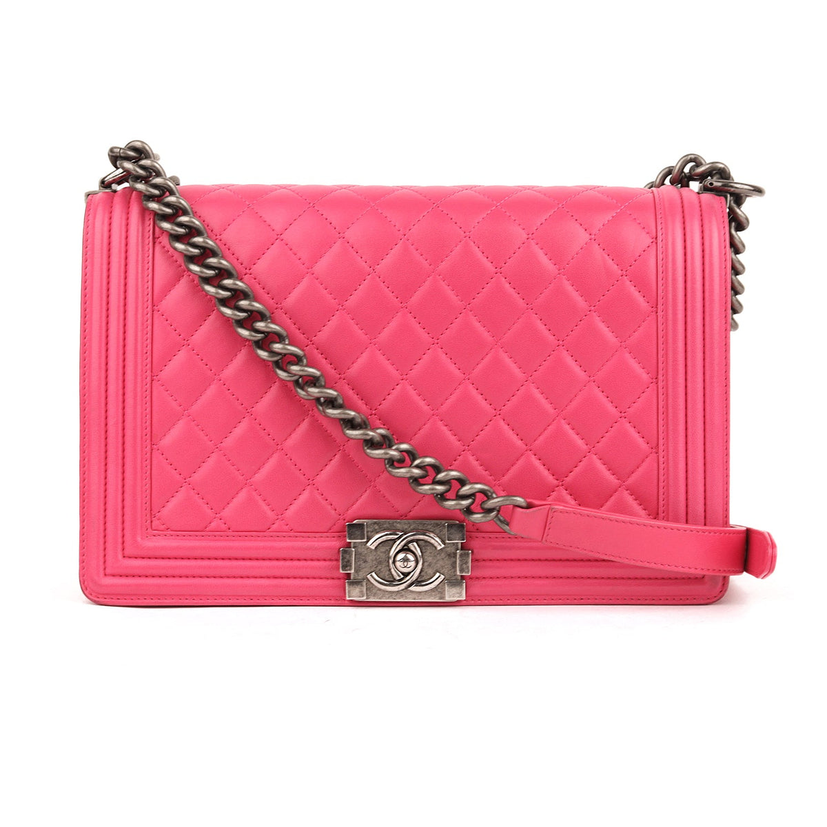 Chanel Quilted Lambskin Medium Boy Flap Pink