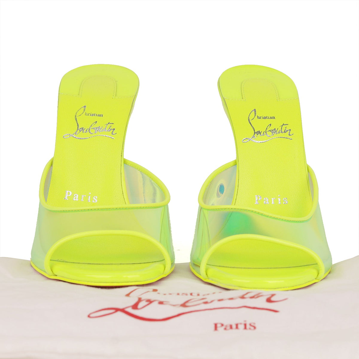 Christian Louboutin PVC Just Arch 100 Neon Yellow - Size EU 37.5